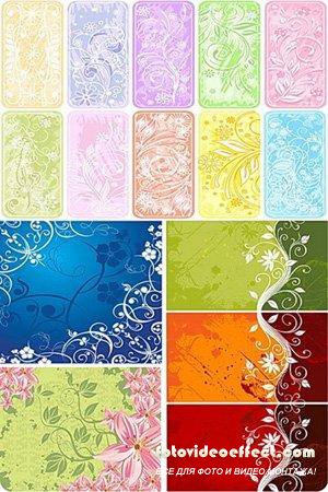 Vector backgrounds floral mix