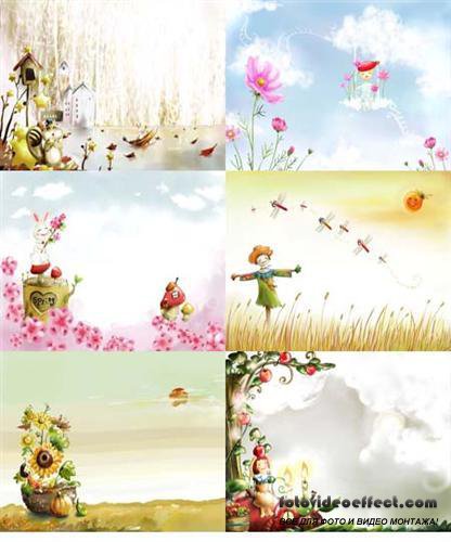 Children's spring backgrounds (  )