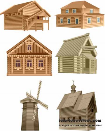 Деревянные дома в векторе / house vector