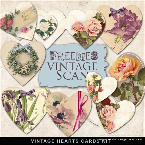 Scrap-kit - Vintage Hearts Cards
