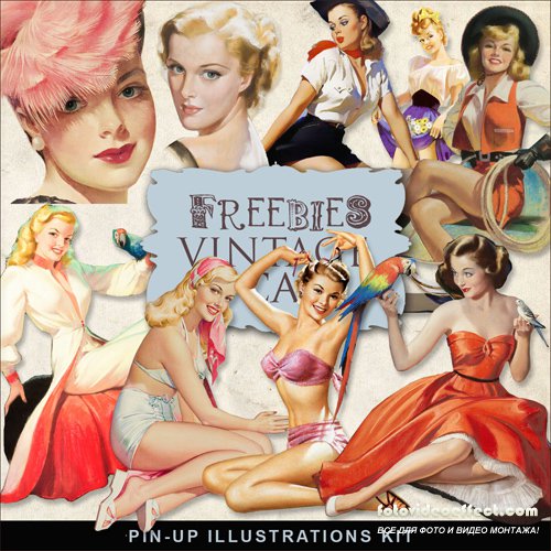 Scrap-kit - Pin-Up Girls Illustrations #3