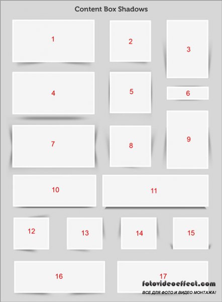 Content Box Shadows PSD
