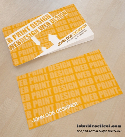 Yellow Business Card Template for Photoshop