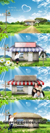 A small house and shop in the village psd for Photoshop