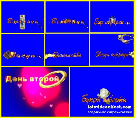 Сборник анимированных свадебных надписей на хромакее