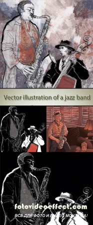 Stock: Vector illustration of a jazz band
