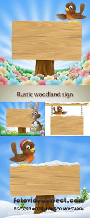 Stock: Rustic woodland sign