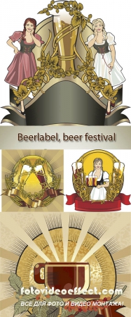Stock: Beer label, beer festival