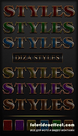 Bright colored styles with Golden border