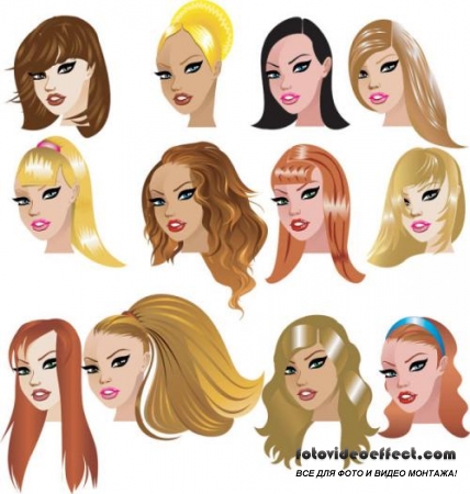 Cartoon woman hairstyle