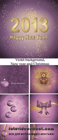 Stock: Violet and lilac background, New year and Christmas