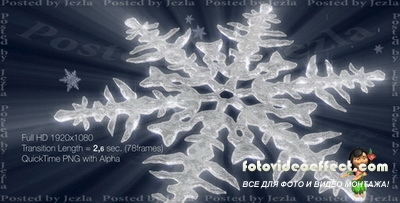 Новогодний Видео-Переход: Icy Snowflake Zoom-In Transition (VideoHive)