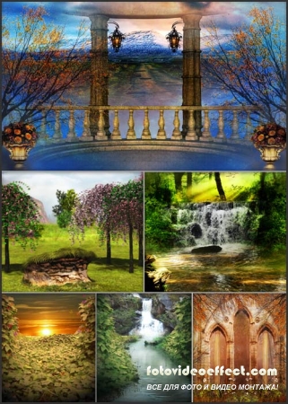 Сборник фонов для коллажей 7