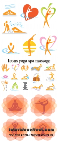 Stock: Icons yoga spa massage