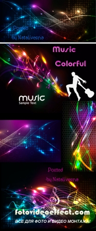 Music colorful in Vector 