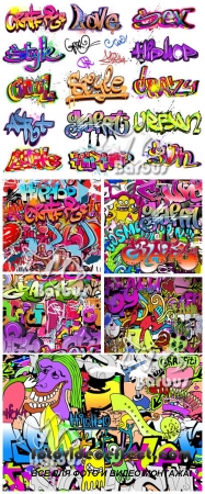 Wall with graffiti /   