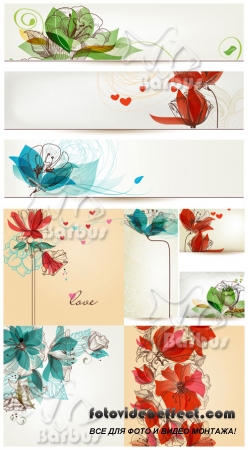 Flowers in retro style 2 / Цветы в ретро стиле 2