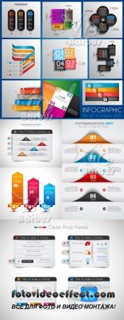 Infographic design template with paper tags / Инфографика дизайн шаблоны с бумажными закладками