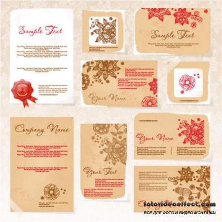 Exquisite pattern card template 16 - vector