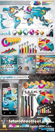 Stock: Vector design set of infographic elements