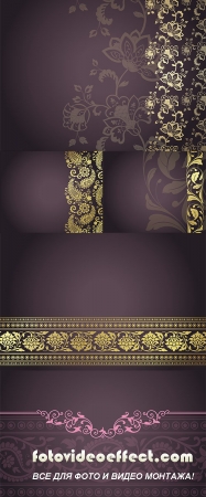 Stock: Wedding template, paisley floral pattern 