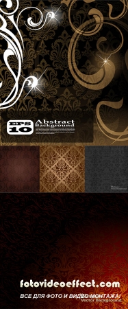 Stock: Dark backgrounds with stylish pattern, ornament