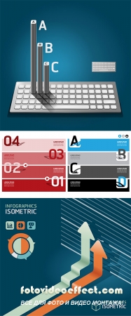 Stock: Modern keyboard infographics education