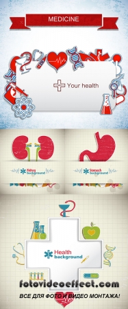 Stock: Medical banner with icons 