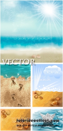 Лето и море / Summer and sea - vector clipart