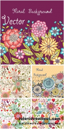 Цветочные фантазии / Flower fantasy - Vector clipart