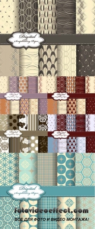 Stock: Set of vector abstract pattern paper for scrapbook