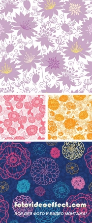 Stock: Vector purple shadow florals seamless