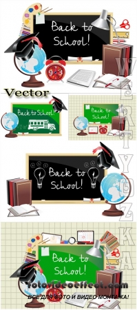  ,     / School board, school supplies vector