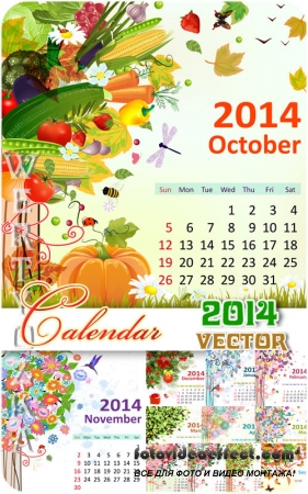 Календарь на 2014 / Calendar for 2014 - vector clipart