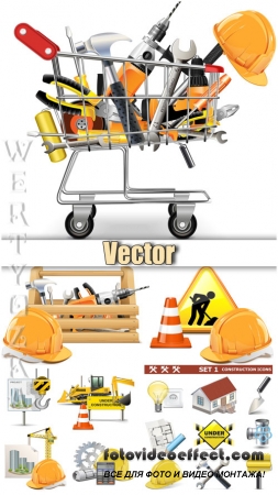 Строительные и ремонтные работы / Construction and repairs - vector