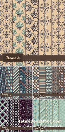 Stock: Set of seamless pattern on damask theme