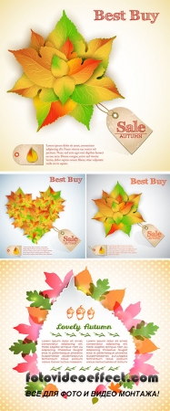 Stock: Autumn abstract floral sales background