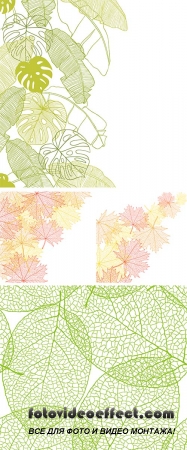 Stock: Fresh green leaves background - vector
