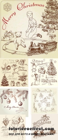 Stock: Christmas background vector 8