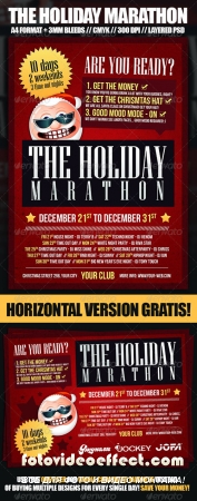 Christmas Holiday Marathon Flyer Template