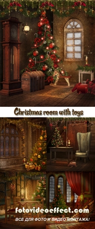 Stock Photo: Christmas room with toys