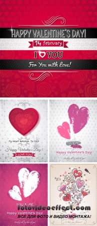 Stock: Pink background with two valentine