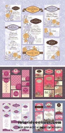 Stock: Set of wedding cards 4