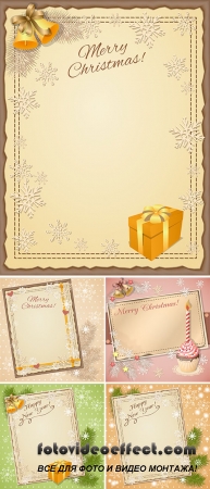 Stock: Christmas scrapbooking card with cupcake