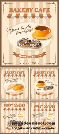 Stock: Banner sweet donuts