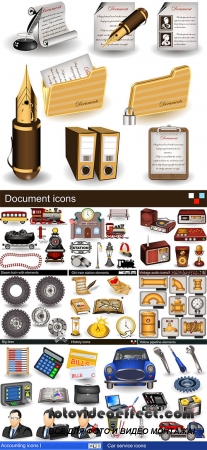 Stock: Icons and elements in the vector