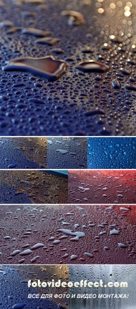 Stock Photo: Water drops after heavy rain