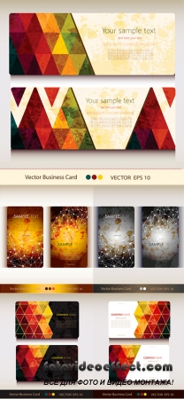 Stock: Set of abstract geometric business card