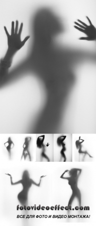 Stock Photo: Diffuse silhouette of a slim lady