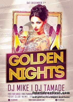 GraphicRiver - Golden Nights Party Flyer Template - 6483500